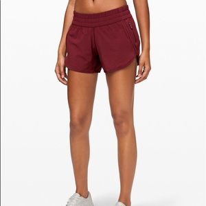 Lululemon red tracker short V